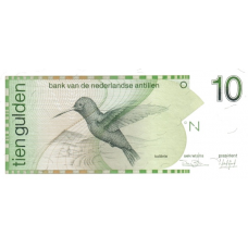 P23a Netherlands Antilles - 10 Gulden Year 1986